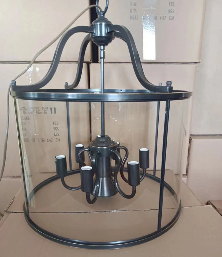 Vintage Copper Birdcage Glass Pendant Light - Decorbites
