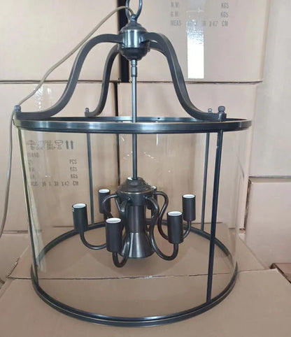 Vintage Copper Birdcage Glass Pendant Light - Decorbites