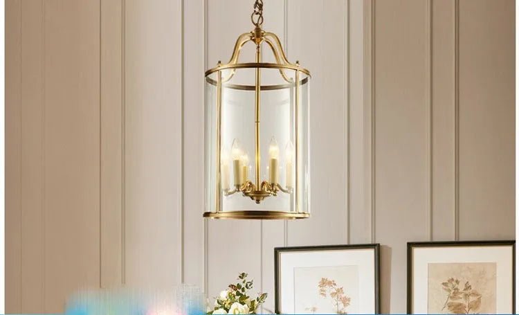 Vintage Copper Birdcage Glass Pendant Light - Decorbites