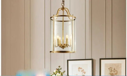 Vintage Copper Birdcage Glass Pendant Light - Decorbites