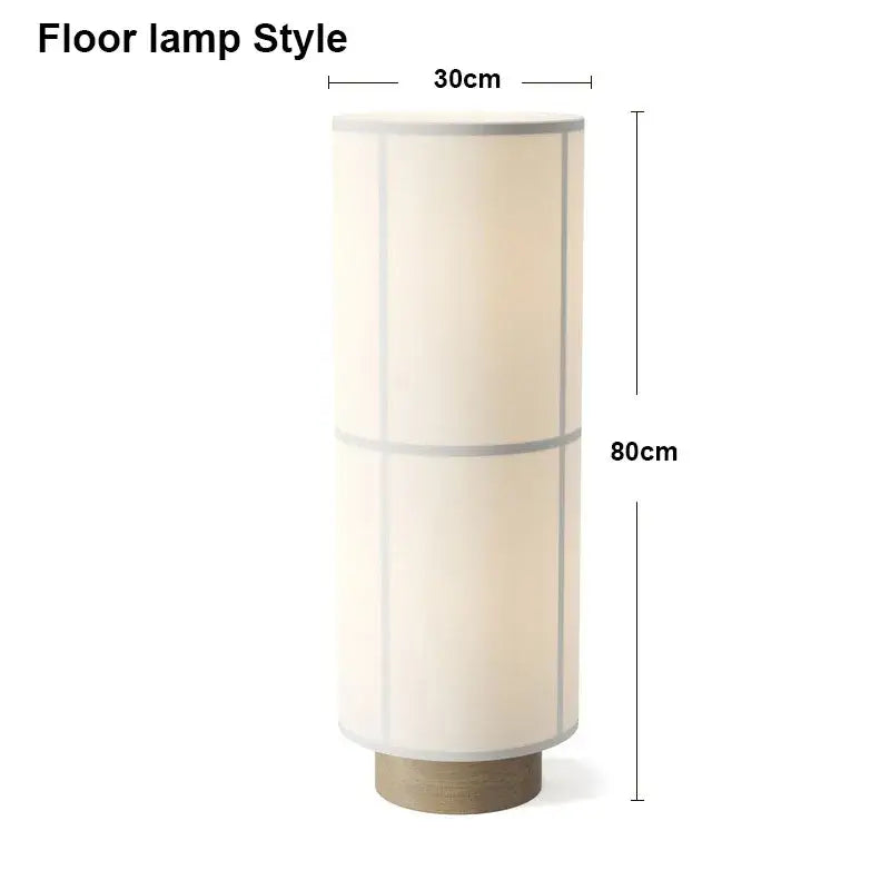 Cream-colored fabric hashira cluster pendant light with wooden base and subtle vertical lines for dining room decorbites pendant light