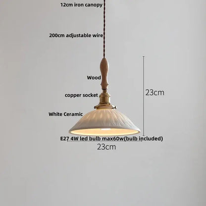 Vintage cream glass and brass adjustable led pendant light with white ceramic shade and copper socket for dining room decorbites adjustable led pendant