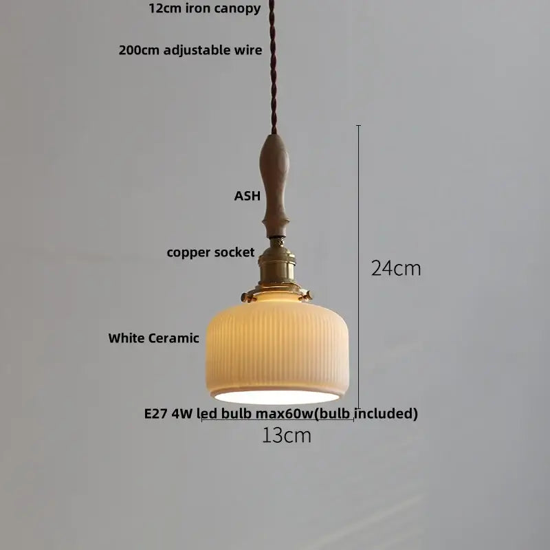 A warm white ceramic vintage cream glass and brass adjustable led pendant light with vertical ridges for dining room decorbites adjustable led pendant