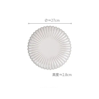 White ceramic plate with delicate scalloped edges 27cm diameter from vintage cream scalloped dining table set