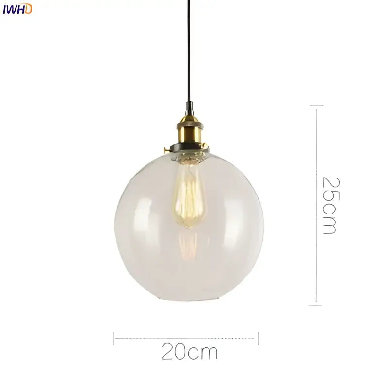 Clear glass globe pendant lights with brass fixture and exposed filament bulbs vintage dark glass pendant set of 4