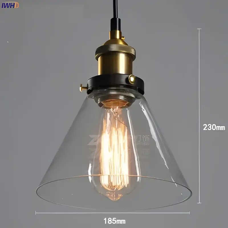 Vintage dark glass pendant lights set of 4 with clear glass pendant shades brass accents and exposed edison bulbs for dining room