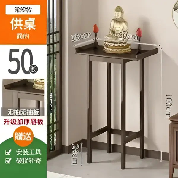 Vintage dark wood bamboo console table with drawer and buddha statue for living room decorbites bamboo console use