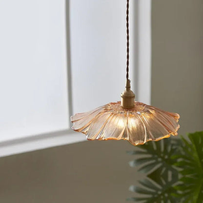 Vintage Flower Glass Pendant Light Fixture - Decorbites