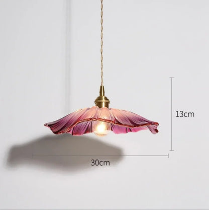 Vintage Flower Glass Pendant Light Fixture - Decorbites