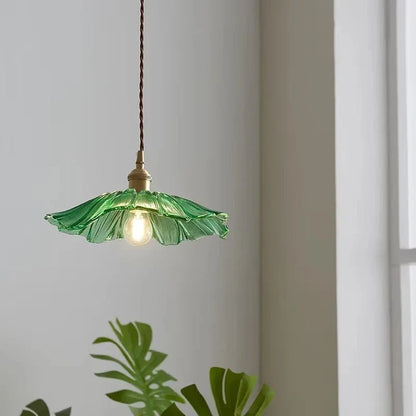 Vintage Flower Glass Pendant Light Fixture - Decorbites