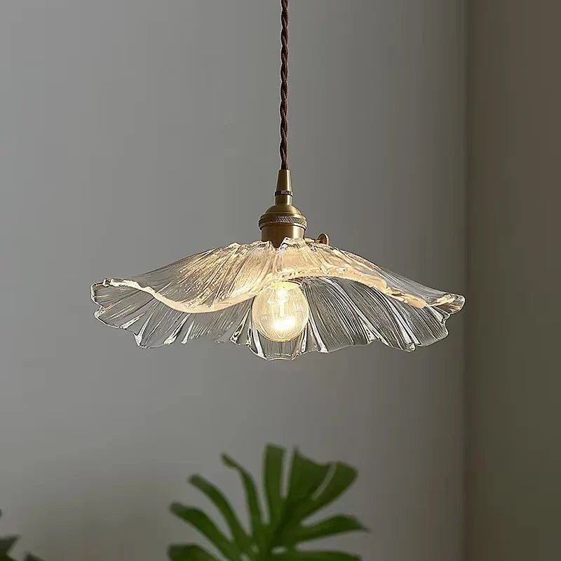 Vintage Flower Glass Pendant Light Fixture - Decorbites
