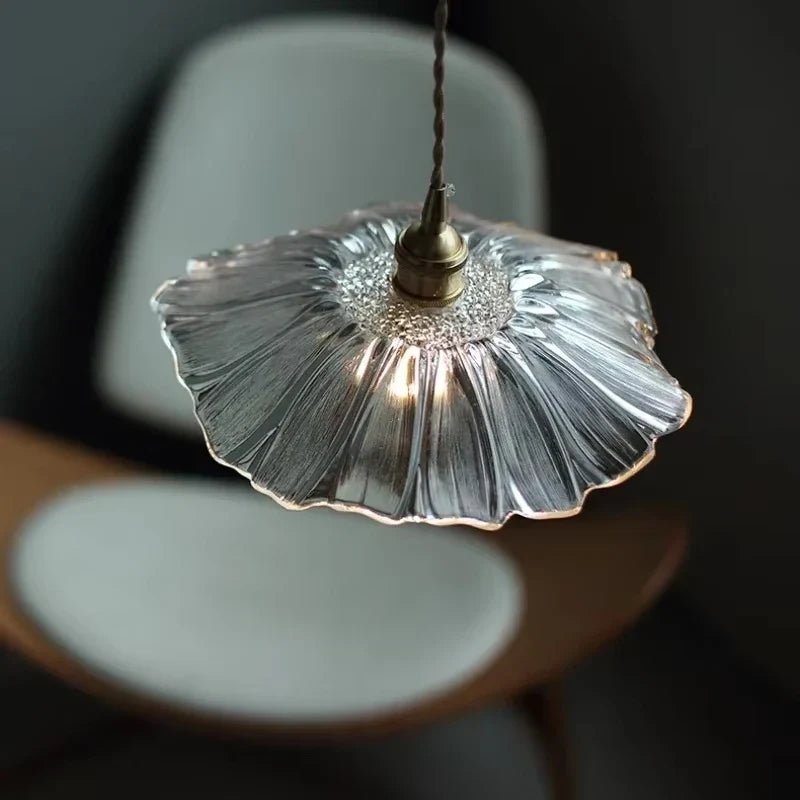 Vintage Flower Glass Pendant Light Fixture - Decorbites