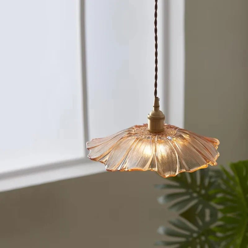 Vintage Flower Glass Pendant Light Fixture - Decorbites