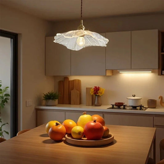 Vintage Flower Glass Pendant Light Fixture - Decorbites