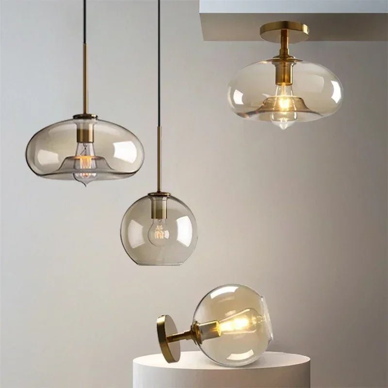 Vintage Glass Pendant Light With Nordic Modern Style - Decorbites