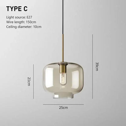 Vintage Glass Pendant Light With Nordic Modern Style - Decorbites