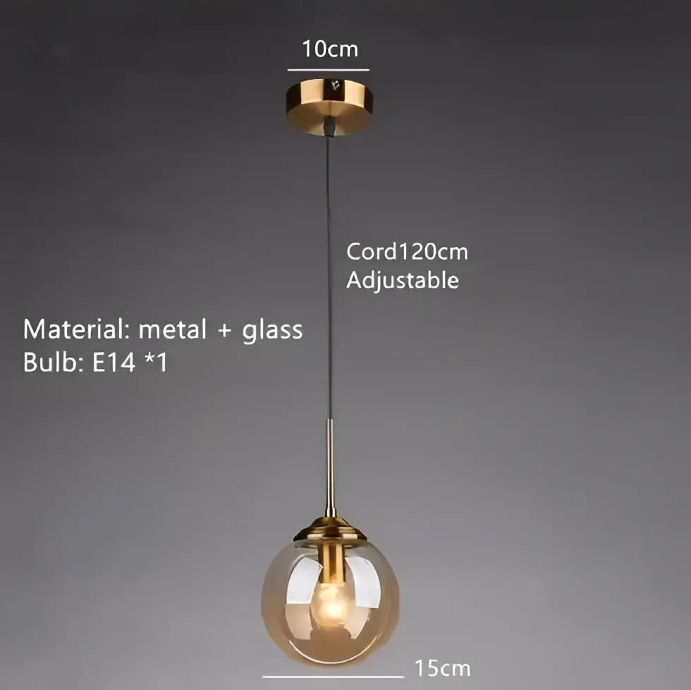 Vintage gold amber glass bubble chandelier with gold-toned metal and spherical amber glass globe for living room decorbites glass bubble