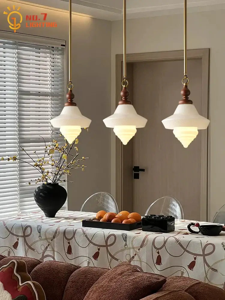 Three elegant decorbites gold lustre pendant lights with warm gold lustre glass shades for kitchen island decor