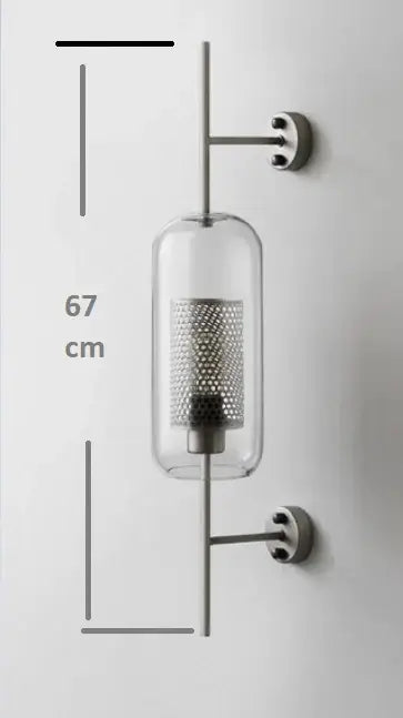 Vintage gold mesh led wall sconce with clear glass cylinder and metallic mesh interior perfect for bedroom decorbites led wall