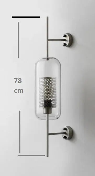A vintage gold mesh led wall sconce with a clear glass cylinder and perforated metallic mesh for bedroom decorbites led wall lighting