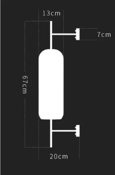 White cylindrical industrial filter with dimensions labeled alongside vintage gold mesh led wall sconce for bedroom decorbites led wall