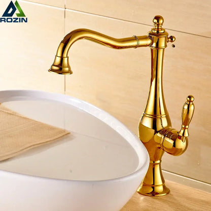 Vintage gold single handle basin faucet with ornate detailing decorbites golden basin bathroom mixer tap