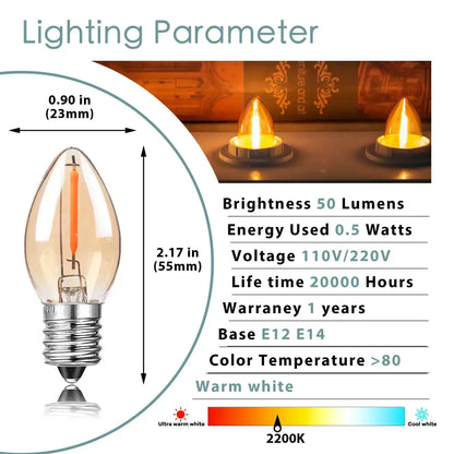 Warm white 0.9-inch tint glass led candle bulb with exposed filament for elegant vintage decorbites gold tint look