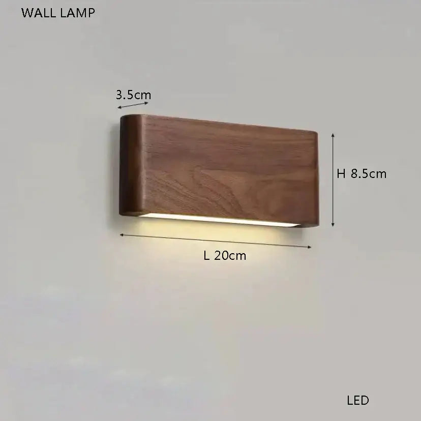 A sleek wooden wall lamp with warm led light paired with a vintage gray glass large ceiling pendant light for stairwell lobby