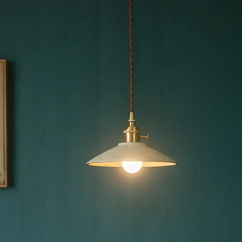Vintage green ceramic led pendant lamp with cream ceramic led pendant shade and brass fixture for dining room decorbites pendant lamp