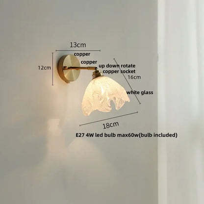 Copper wall sconce with white glass shade complements vintage green glass led wall sconce for bedroom brass stair light