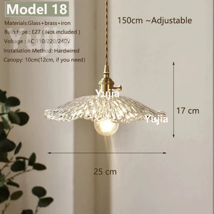 Vintage Green Glass Pendant Light With Brass Details - Decorbites