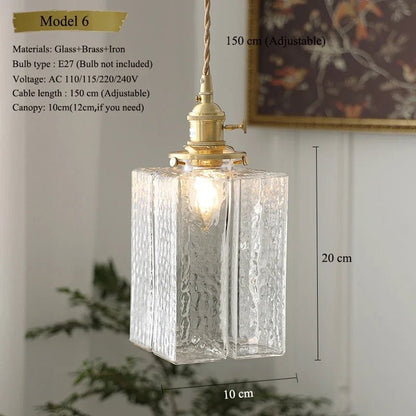 Vintage Green Glass Pendant Light With Brass Details - Decorbites