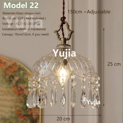 Vintage Green Glass Pendant Light With Brass Details - Decorbites