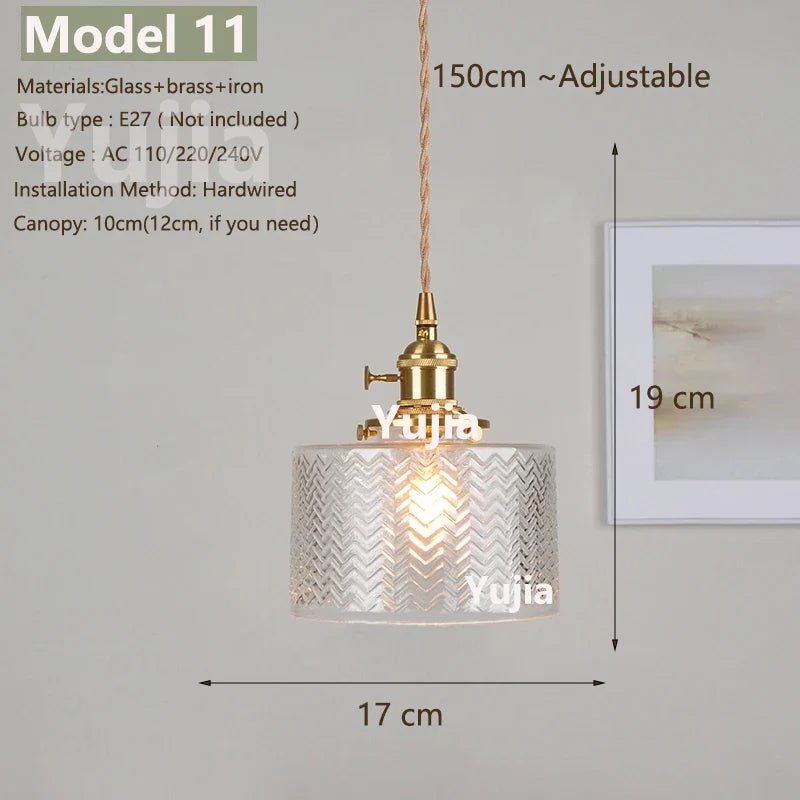 Vintage Green Glass Pendant Light With Brass Details - Decorbites