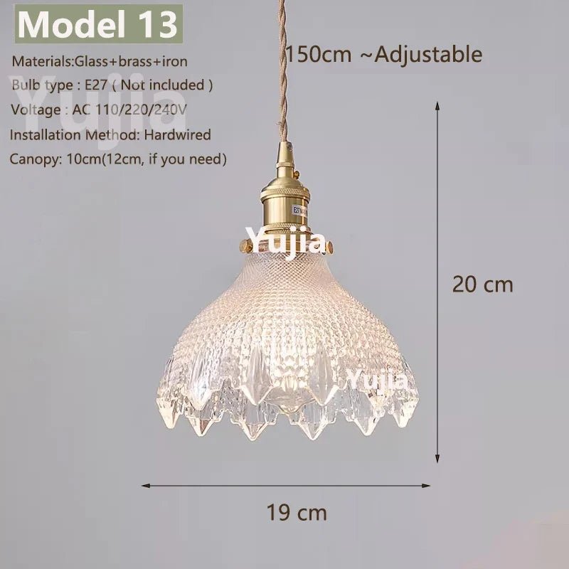 Vintage Green Glass Pendant Light With Brass Details - Decorbites