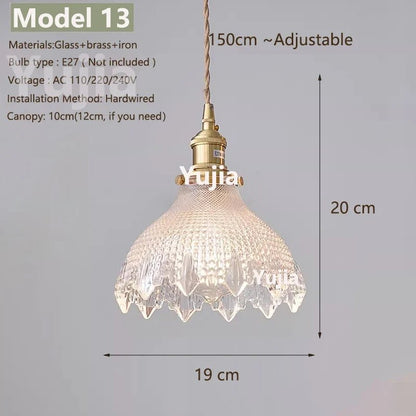 Vintage Green Glass Pendant Light With Brass Details - Decorbites