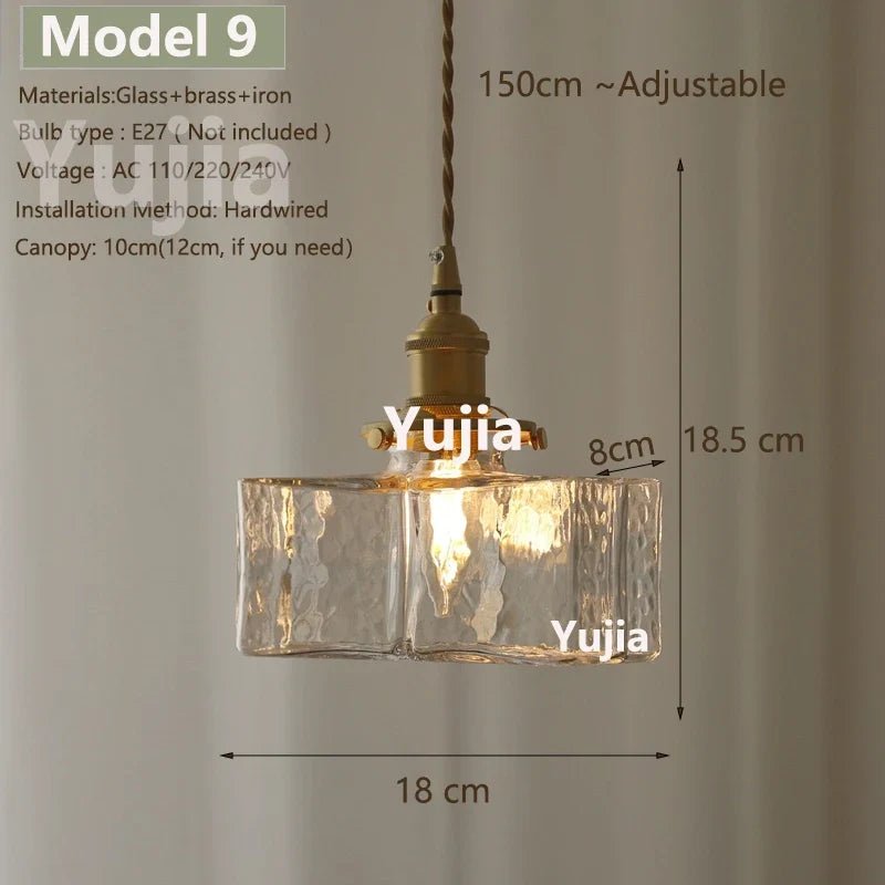 Vintage Green Glass Pendant Light With Brass Details - Decorbites