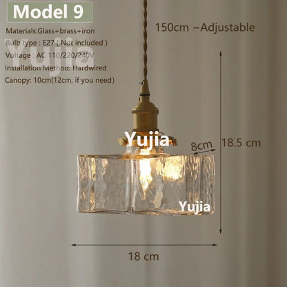 Vintage Green Glass Pendant Light With Brass Details - Decorbites