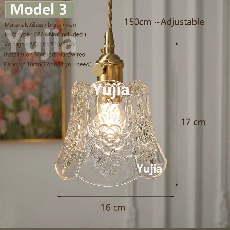 Vintage Green Glass Pendant Light With Brass Details - Decorbites