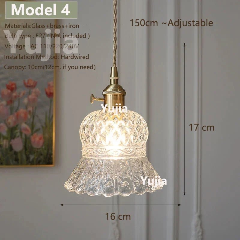 Vintage Green Glass Pendant Light With Brass Details - Decorbites