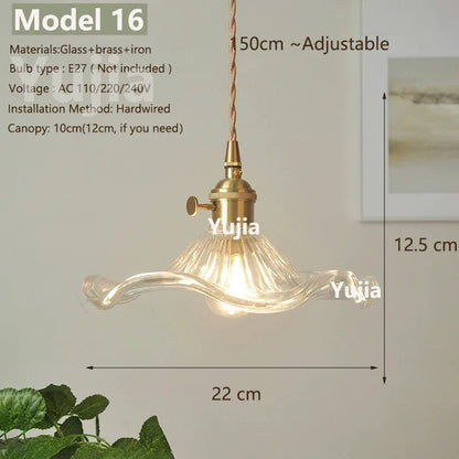 Vintage Green Glass Pendant Light With Brass Details - Decorbites