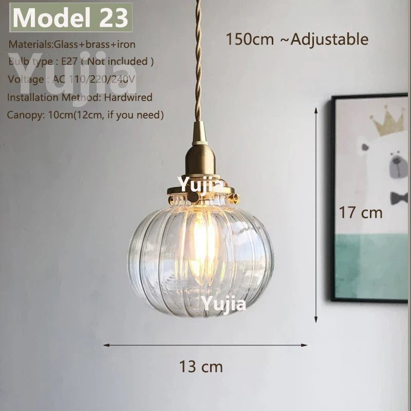 Vintage Green Glass Pendant Light With Brass Details - Decorbites
