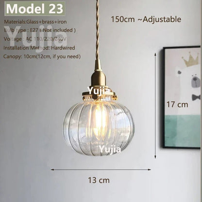 Vintage Green Glass Pendant Light With Brass Details - Decorbites
