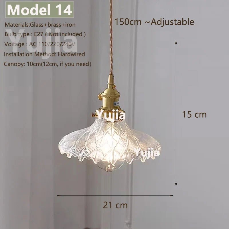 Vintage Green Glass Pendant Light With Brass Details - Decorbites