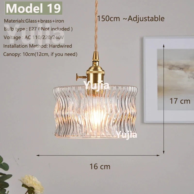 Vintage Green Glass Pendant Light With Brass Details - Decorbites