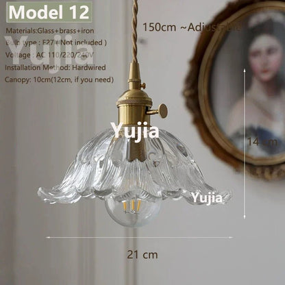 Vintage Green Glass Pendant Light With Brass Details - Decorbites