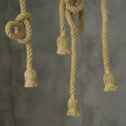 Vintage Hemp Rope Industrial Pendant Light - Decorbites