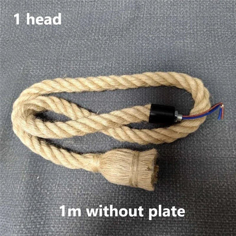 Vintage Hemp Rope Industrial Pendant Light - Decorbites