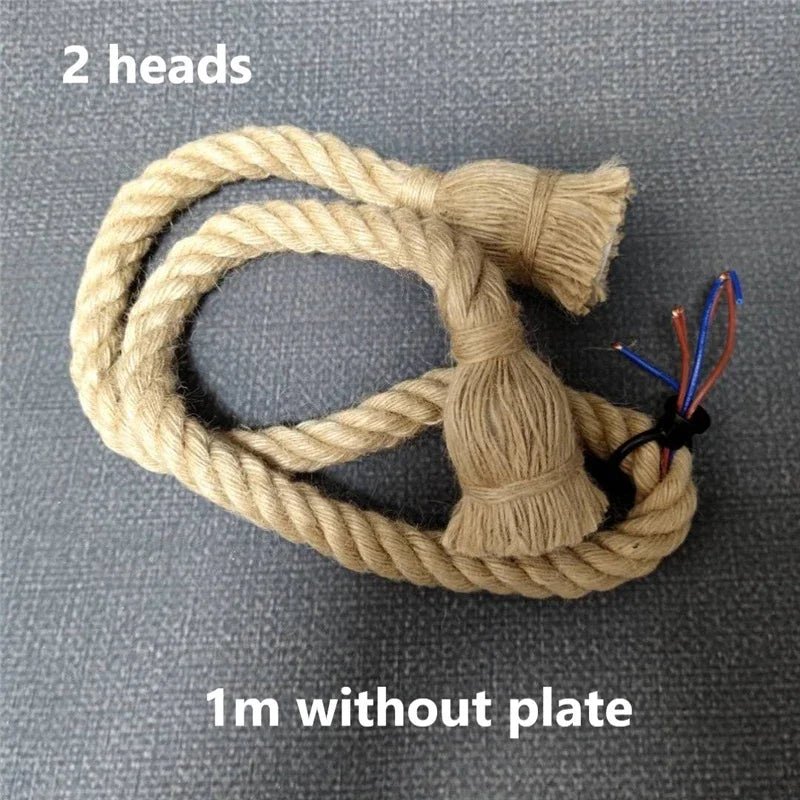 Vintage Hemp Rope Industrial Pendant Light - Decorbites