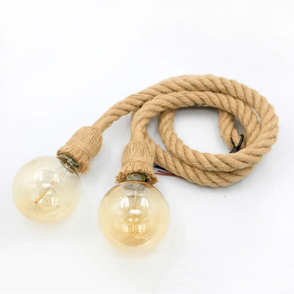 Vintage Hemp Rope Pendant Light With E27 Socket - Decorbites